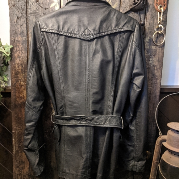 Dark brown leather coat    m/l - Picture 4 of 4